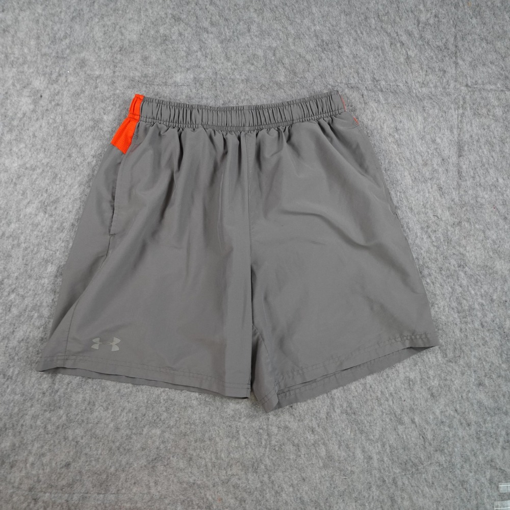 Under Armour Shorts Men Medium Gray 2 in 1 Sixth Man HeatGear Running Athletic